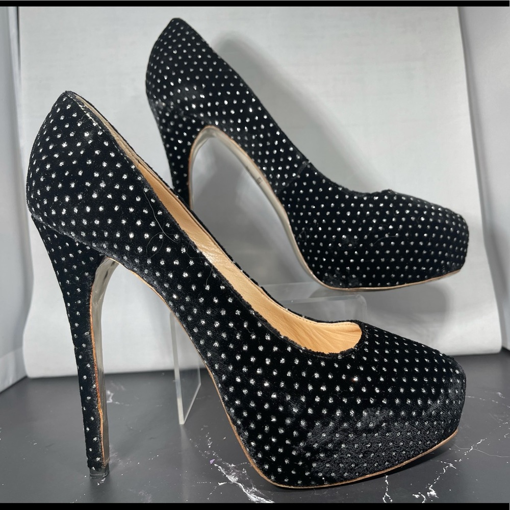 Alberto Moretti Arfango Stunning Black Sparkle heels Sz 38